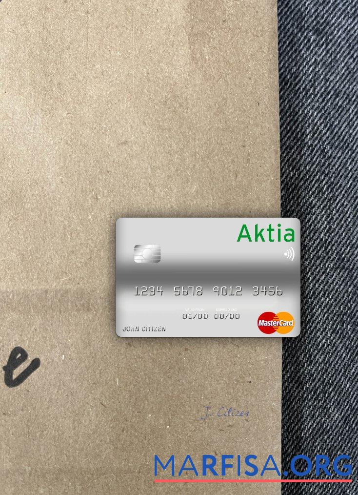 Downloadable Finland Aktia Savings Bank mastercard photolook front download for verification